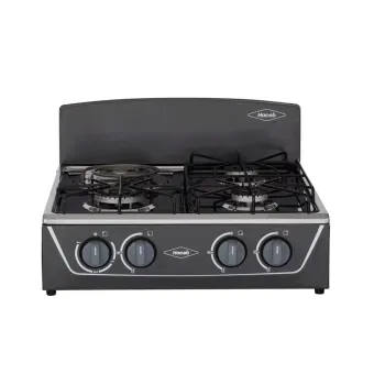 Estufa de Mesa Haceb 4 Puestos Gas Propano Torre Mixta 3x1 AVELLANA Plata_1